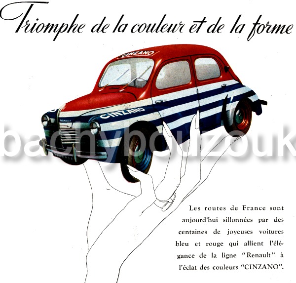 4CV RENAULT cinzano 1950