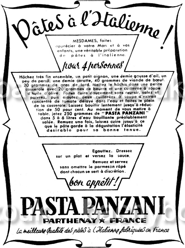 panzani recette pates a italienne