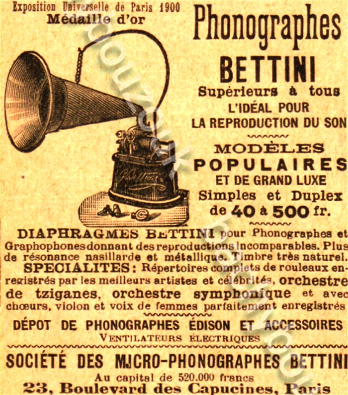 phonographes Bettini