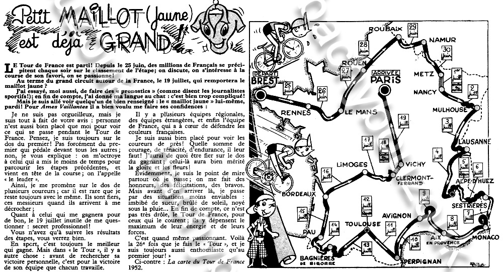 maillot jaune tour france 1952